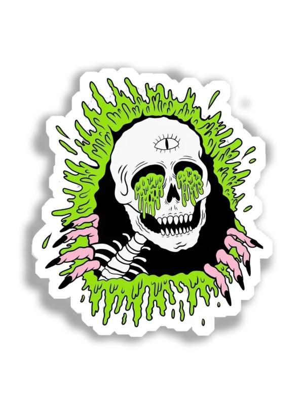 Gooey Skull With Three Eyes Sticker