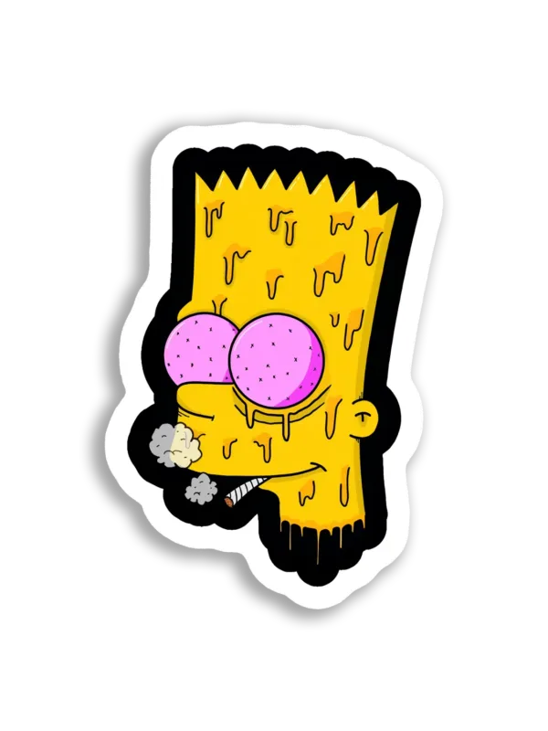 Trippy Bart Simpson Smoking Blunt Sticker