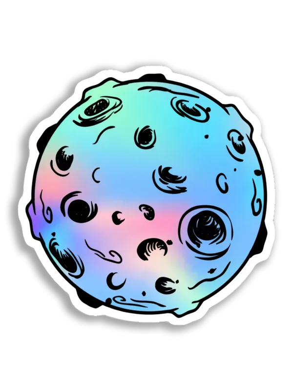 Holographic Moon Sticker Image Sticker