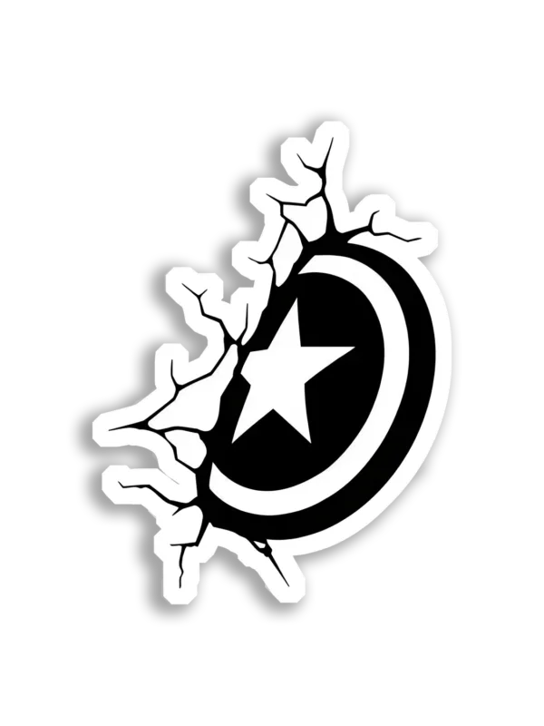 Captain America Shield Breaks Through Sticker
