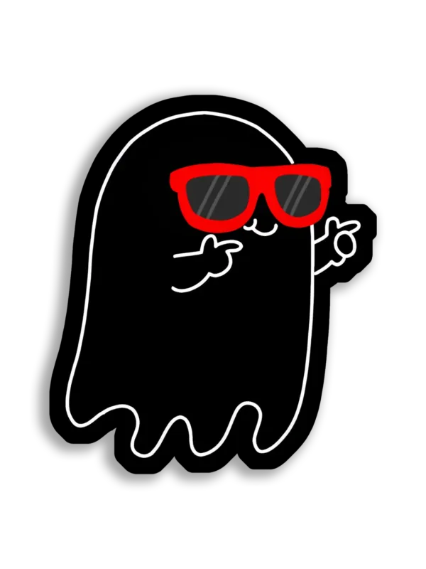 Cool Ghost With Red Sunglasses Sticker