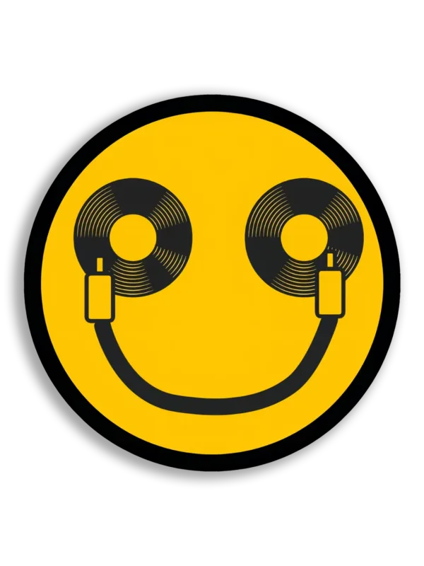 Happy Face With Records Sticker