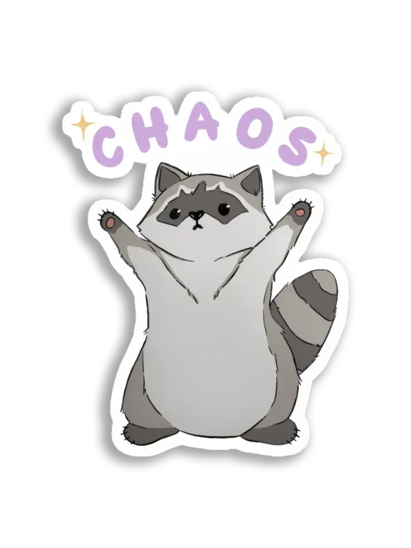 Chaos Raccoon Sticker Image Sticker