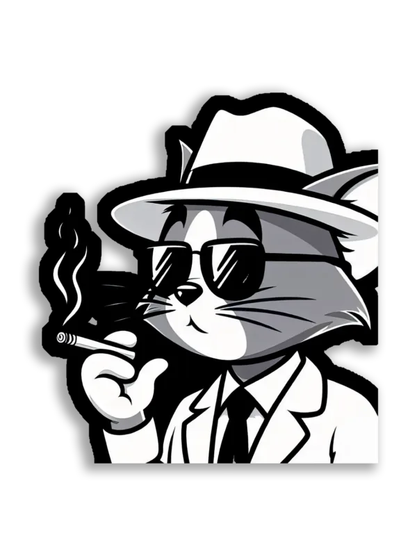Cool Cat in a Suit Sticker
