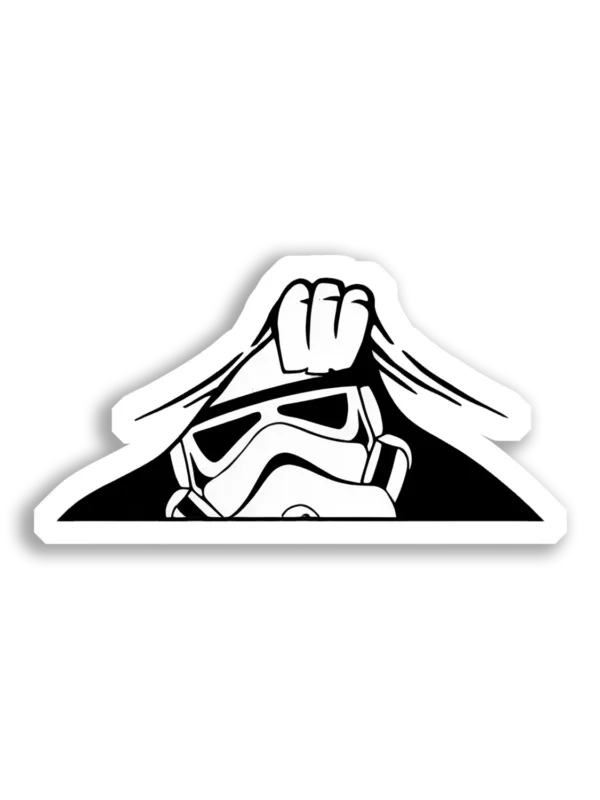 Stormtrooper Peeking Over the Edge Sticker
