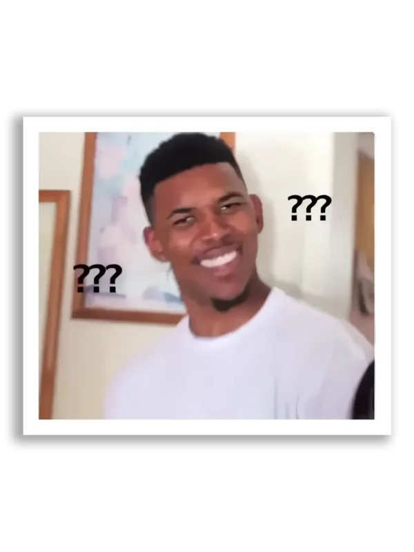 Confused Guy With Question Marks Sticker