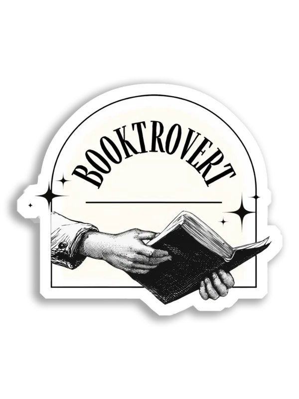 Booktrovert A Hand Holding a Book Sticker