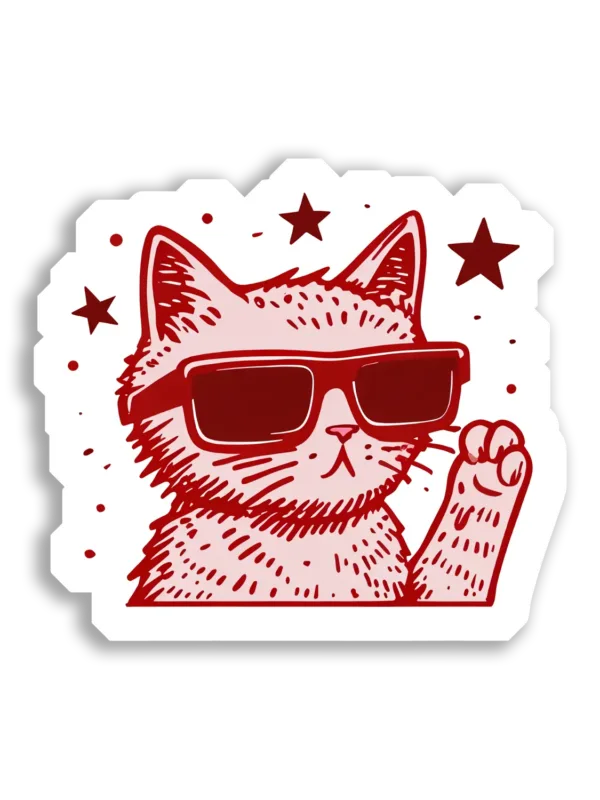 Cool Cat With Sunglasses Sticker