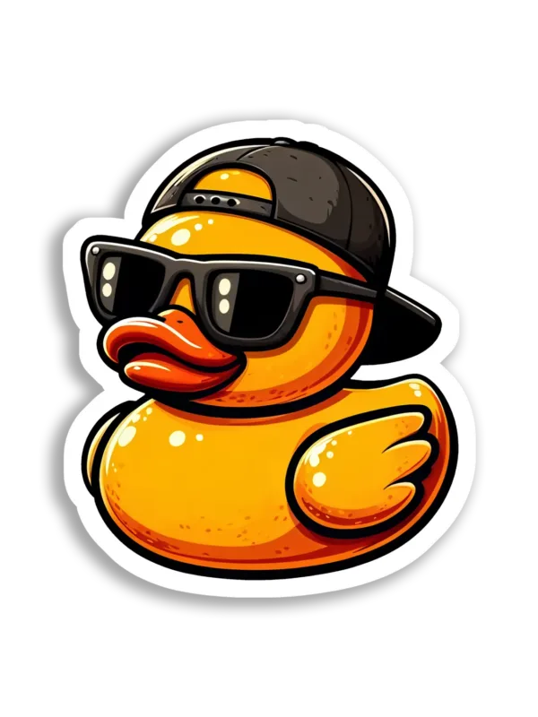 Cool Rubber Duck With Sunglasses Sticker