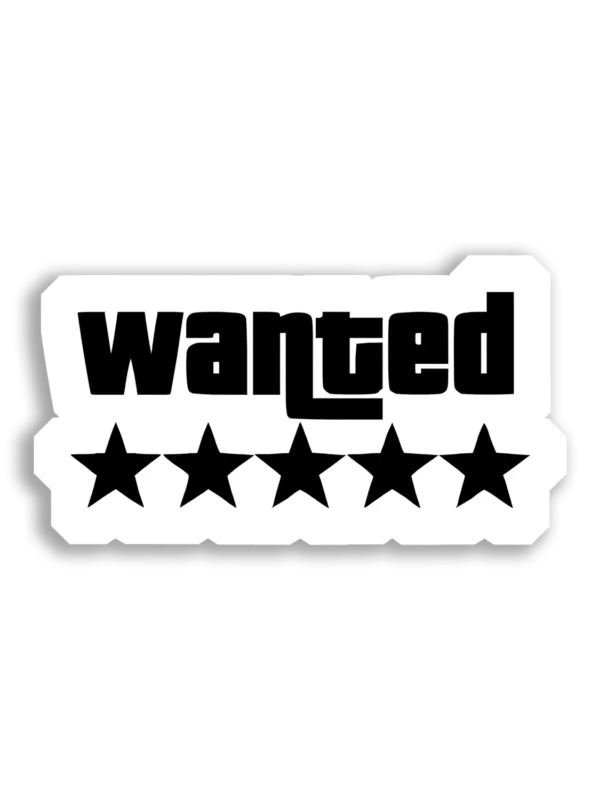 Five-Star Wanted Criminal Sticker