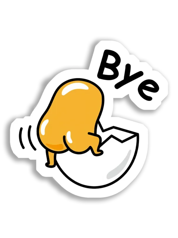Bye Bye, Little Chick Butt Sticker
