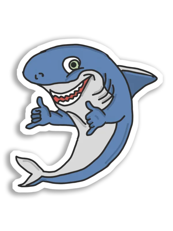 Happy Shark Gives Two Thumbs Up Sticker