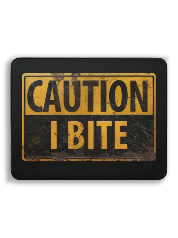 Caution I Bite Sticker