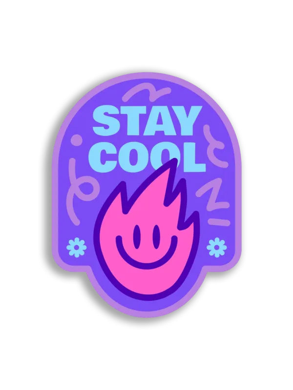 Stay Cool, Happy Flame Sticker