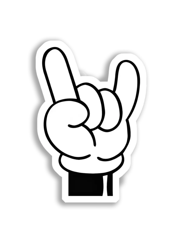 Rock On Hand Sign Sticker