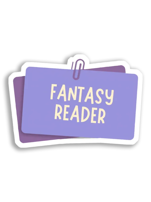 Fantasy Reader on Purple Note Sticker