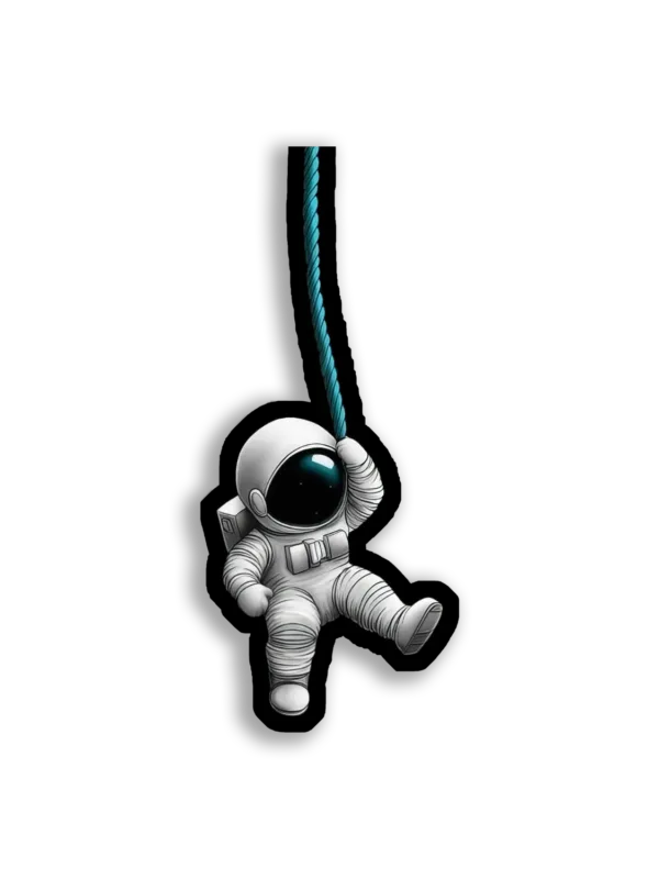 Astronaut Hanging On a Rope Sticker
