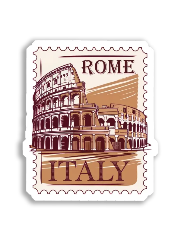Rome, Italy Colosseum Postage Stamp Sticker