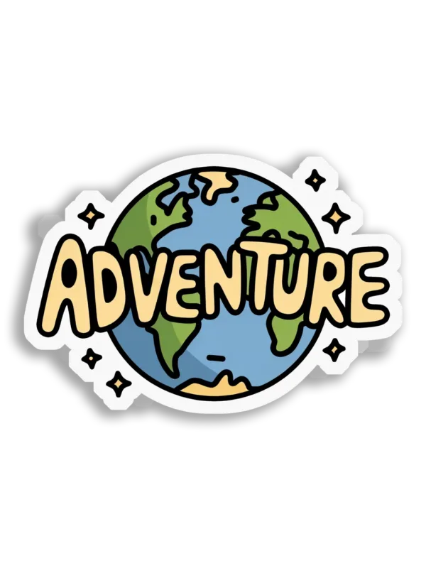Adventure Awaits Around the World Sticker