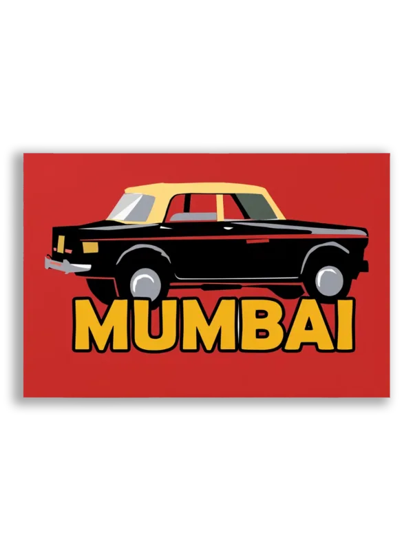 Mumbai Taxi in Red and Black Sticker