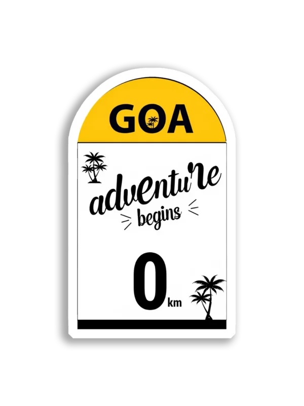 Goa Adventure Begins at 0 Km Sticker