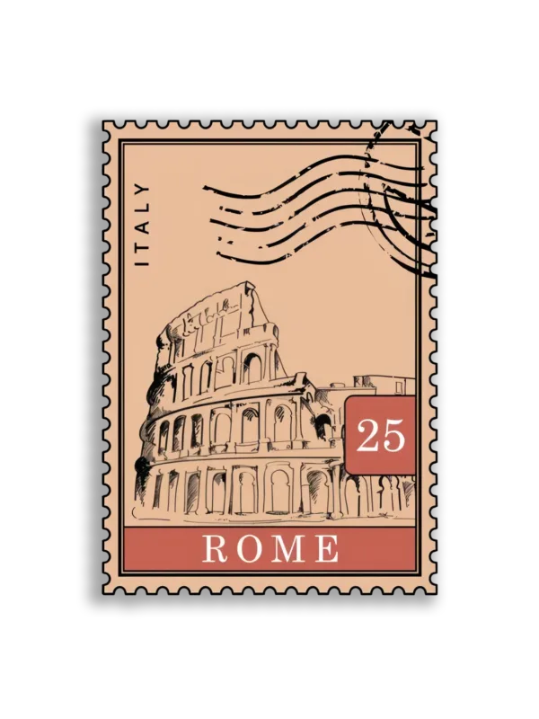 Rome, Italy Postage Stamp Sticker