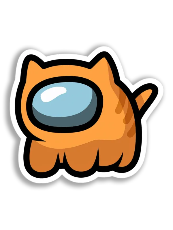 Orange Cat Among Us Sticker