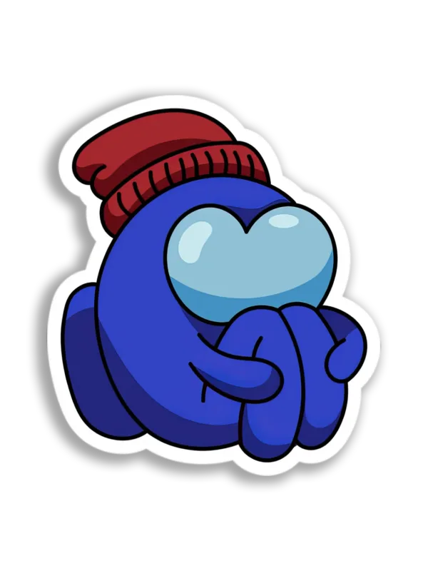Blue Crewmate in Beanie Sticker