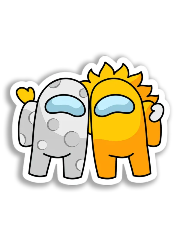 Moon and Sun Crewmates Sticker