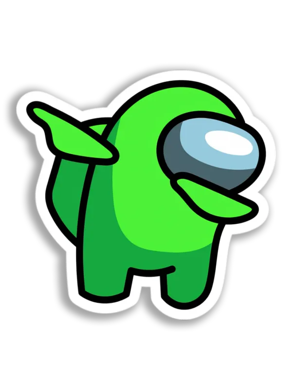 Dabbing Green Crewmate Sticker