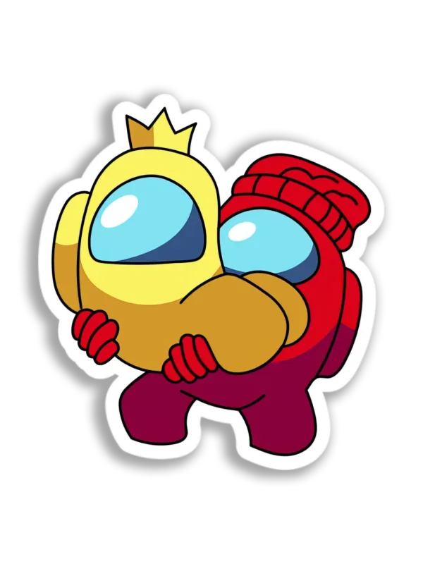 Among Us Crewmates Hugging Sticker