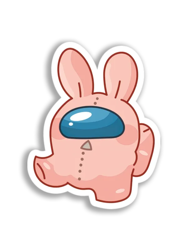 Pink Bunny Crewmate Sticker