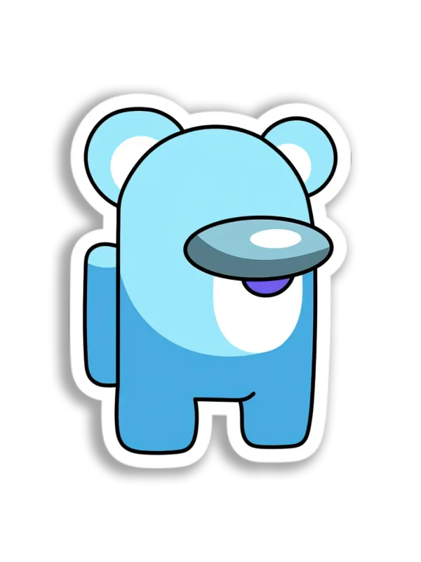 Light Blue Bear Crewmate Sticker