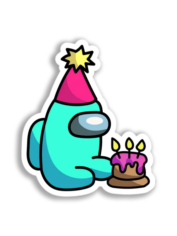 Birthday Among Us Crewmate Sticker