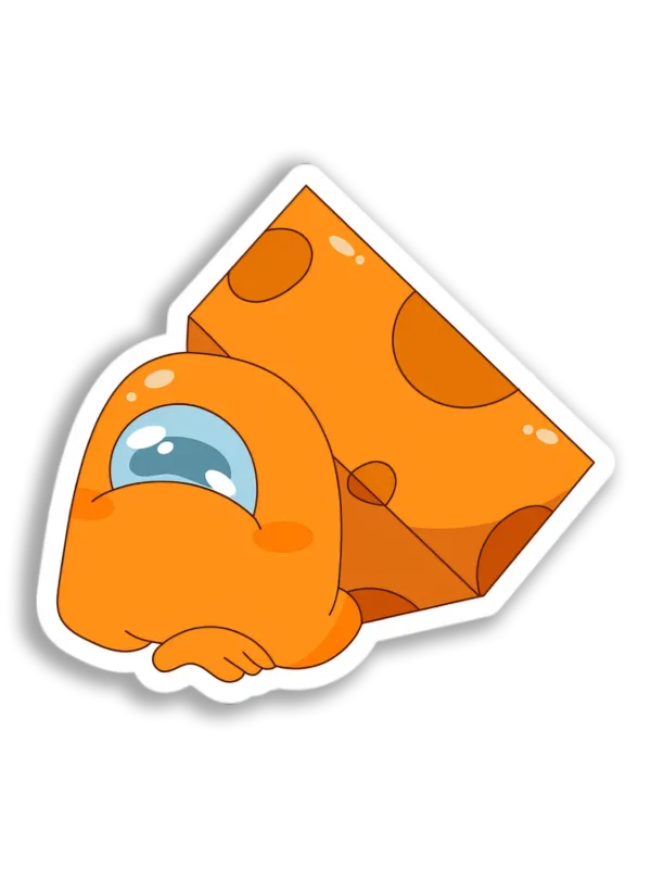 Orange Crewmate Cheese Block Sticker