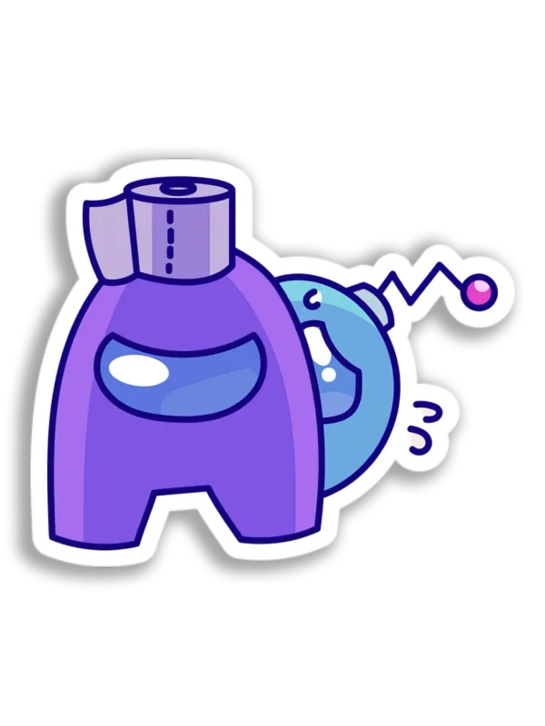 Purple Among Us Crewmate Sticker