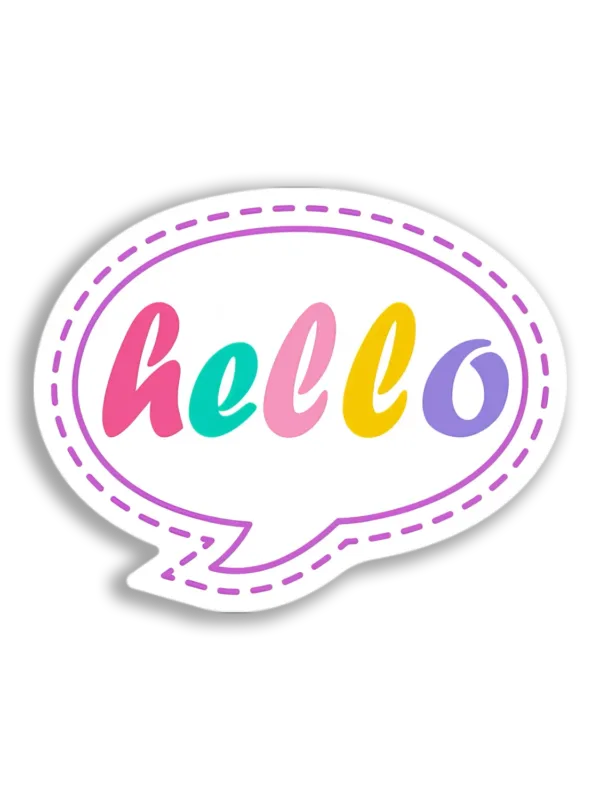 Colorful Hello Speech Bubble Sticker
