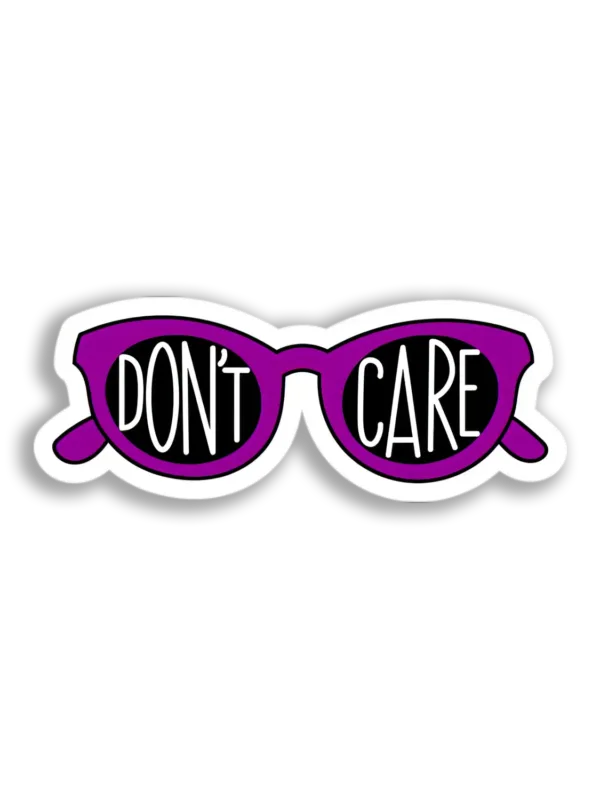 Don't Care Sunglasses Sticker