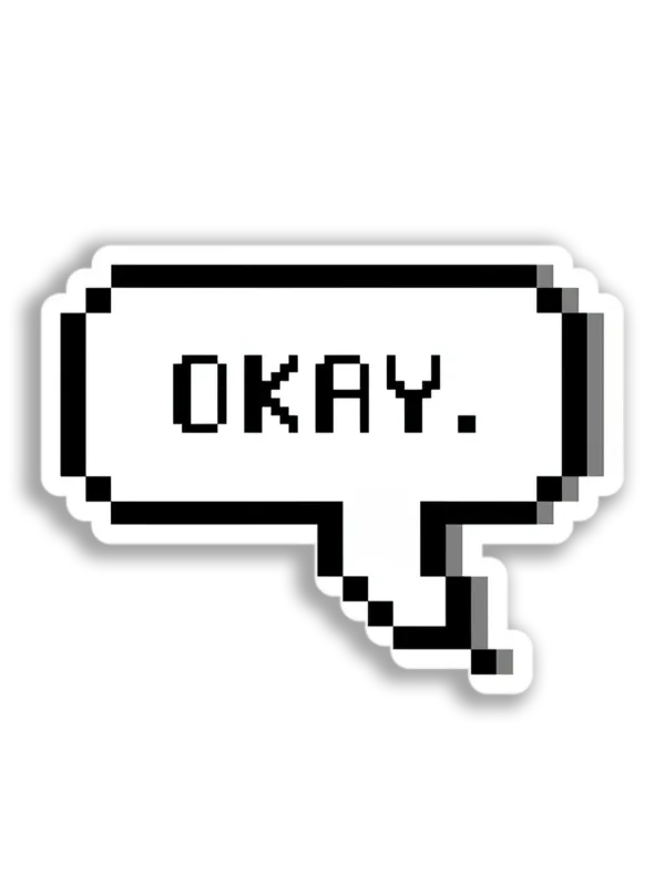 Pixel Okay Speech Bubble Sticker