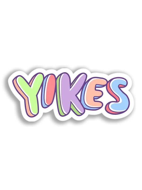 Pastel Yikes Text Sticker