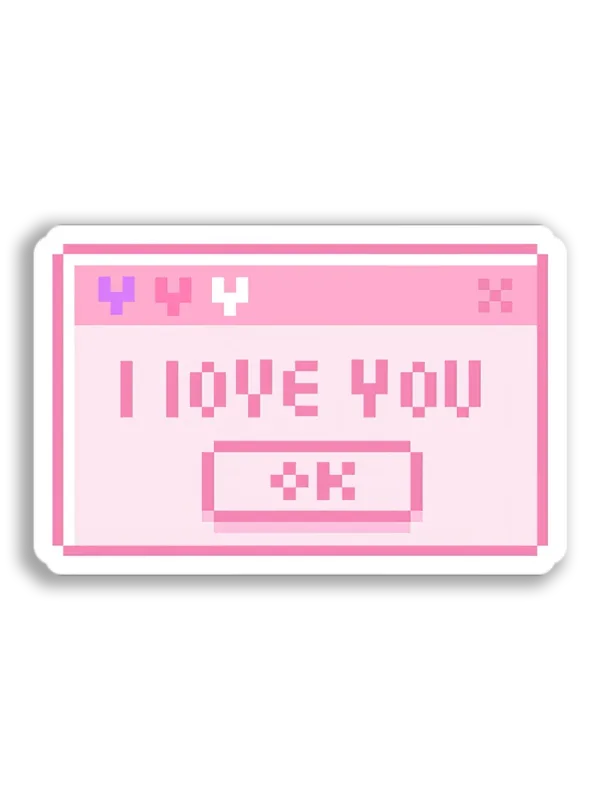 Pixel Love Note Sticker
