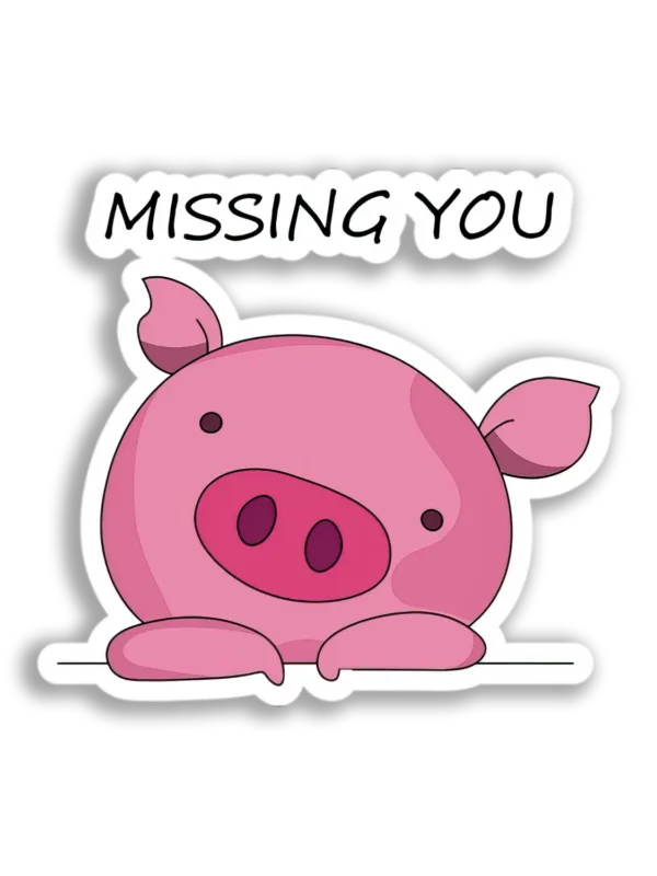 Missing Piggy Face Sticker