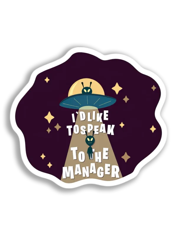 Alien Manager Meeting Sticker