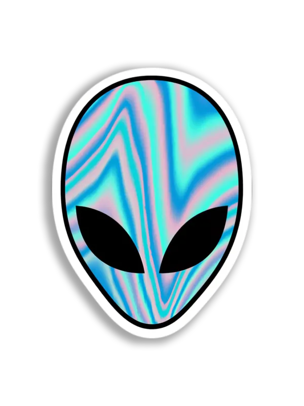 Holographic Alien Head Sticker