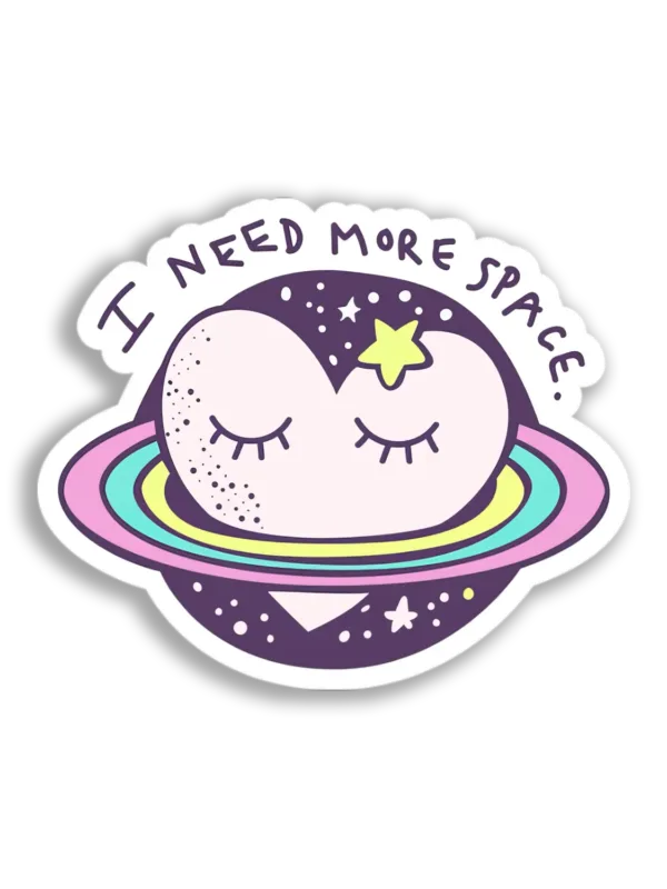 Sleeping Planet Face Sticker