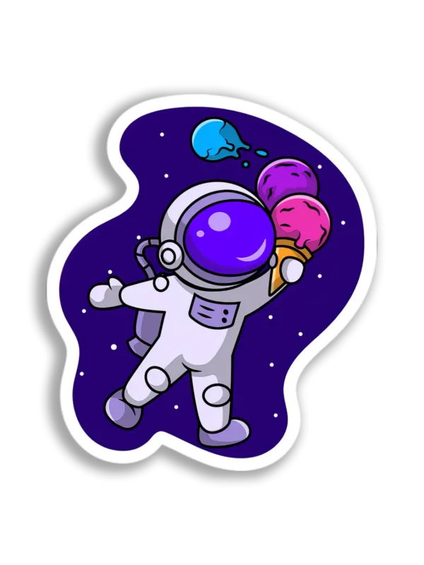 Astronaut Eating Ice Cream Sticker