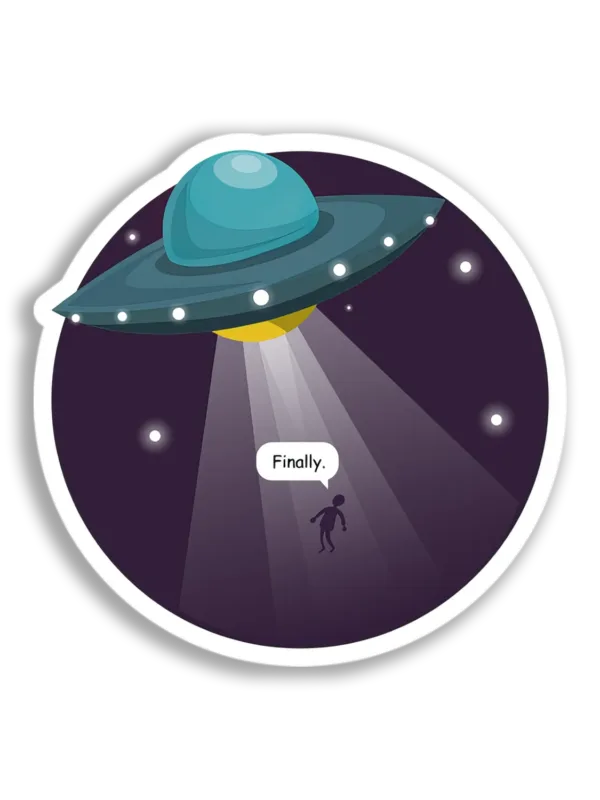 UFO Abduction Scene Sticker