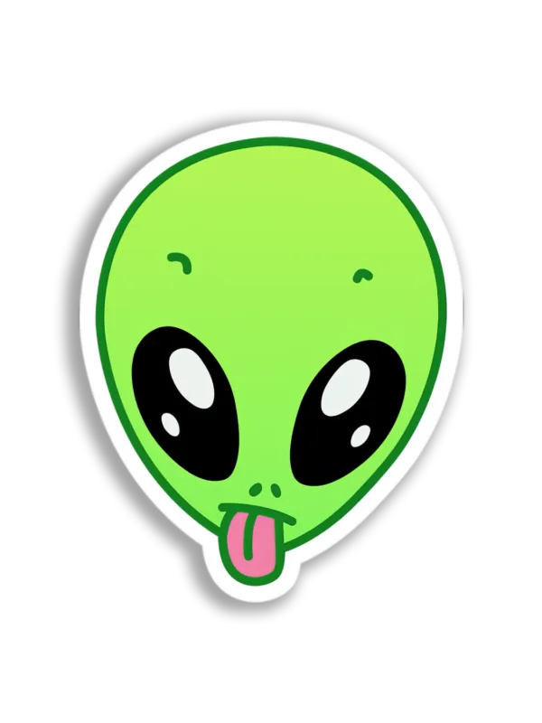 Silly Alien Face Sticker