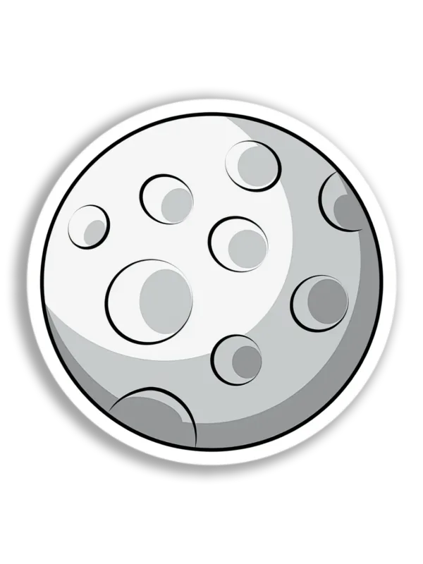 Cartoon Cratered Moon Sticker