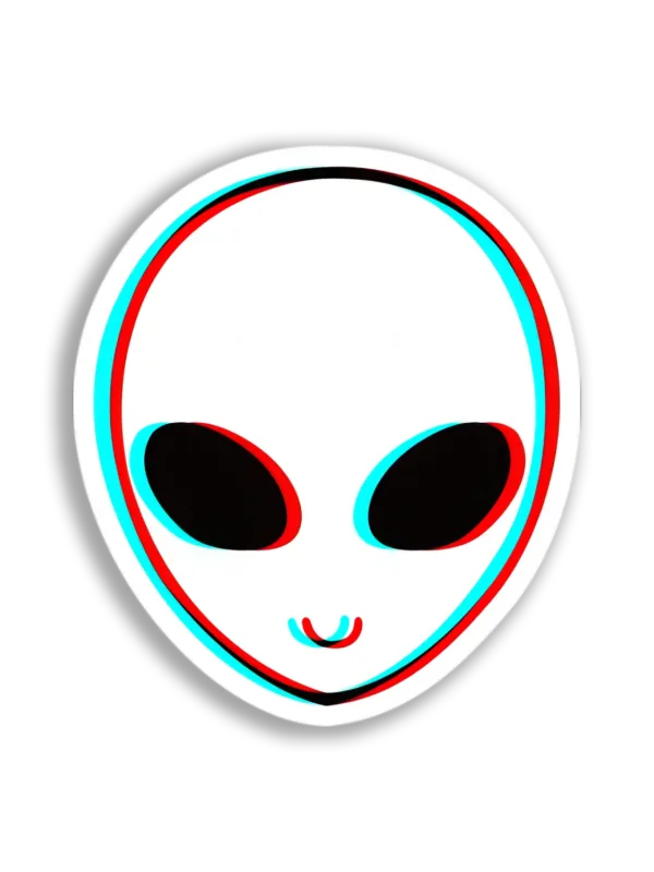 Alien Head Icon Sticker